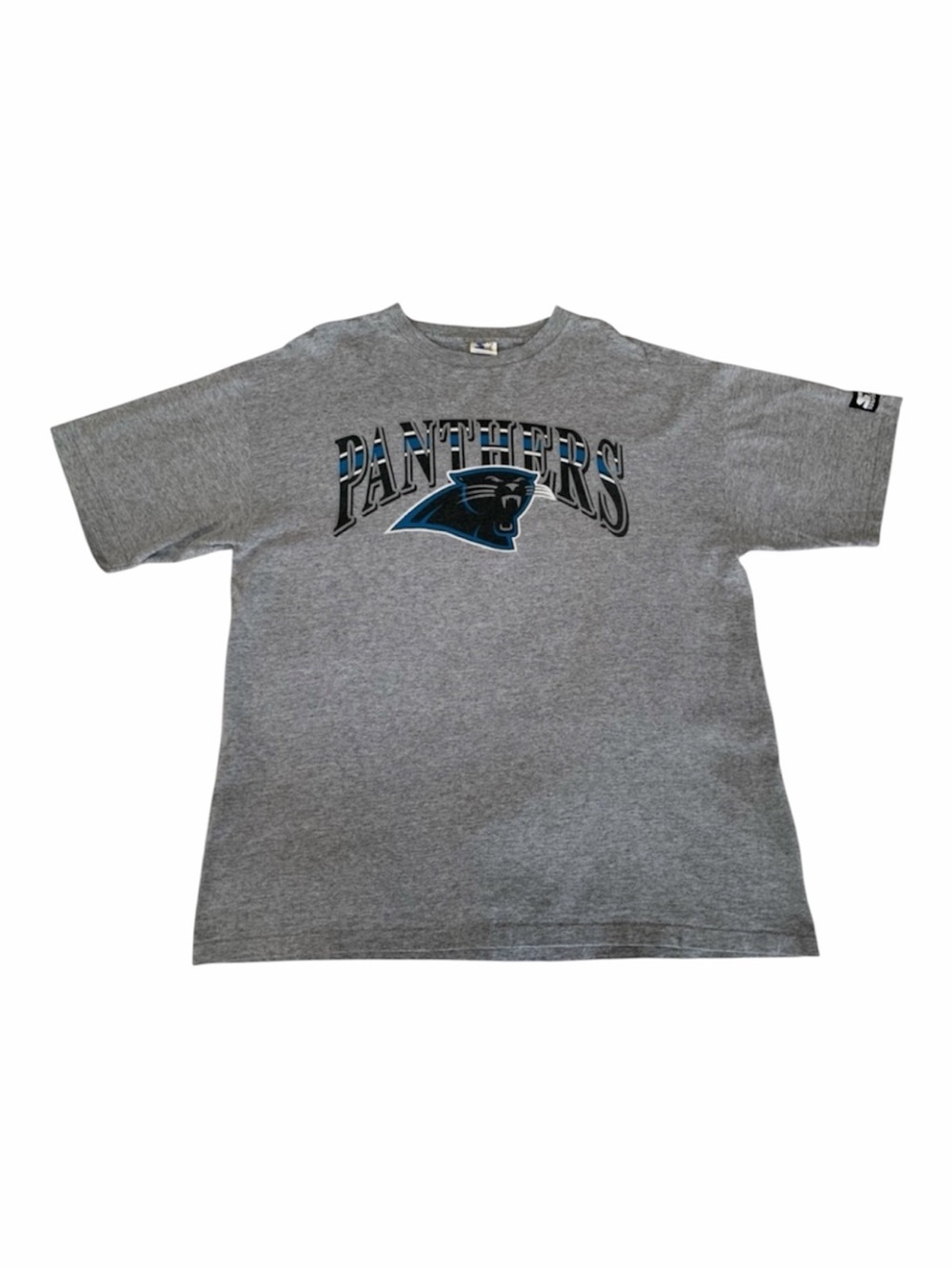 Vintage STARTER Carolina Panthers T- Shirt Men XL Gray NFL Football Short Sleeve